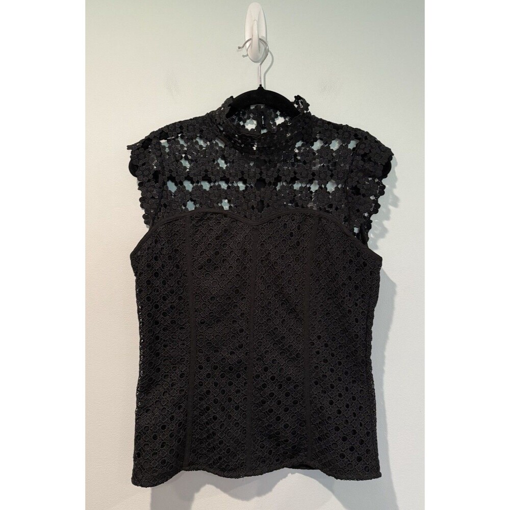 NEW Lace Overlay Top 2 Black Zip Whimsigoth Dark Romantic Travel Euro Summer